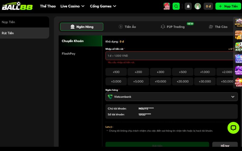 nạp rút an toàn, nhanh chóng